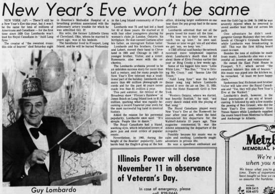 New Year's Eve won't be the same